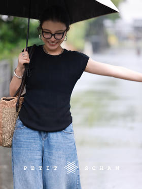 暗涌 日本进口三醋酸天丝修身无袖圆领针织衫