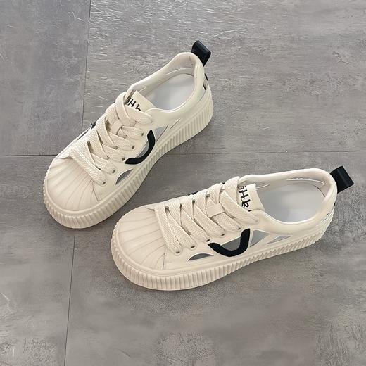 【2024年新款凉鞋，樱姿霞轻便镂空凉鞋】米白色/黑色，雨季轻松出行，夏日休闲通勤，可外穿包头鞋，柔软舒适易打理，鞋底防滑凉鞋 商品图1