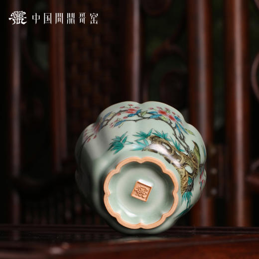 问鼎哥窑豆青风铃杯（春晓莺啼） 商品图4