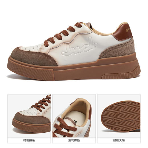 星期六复古拼色休闲透气厚底板鞋SSC1112571 商品图7