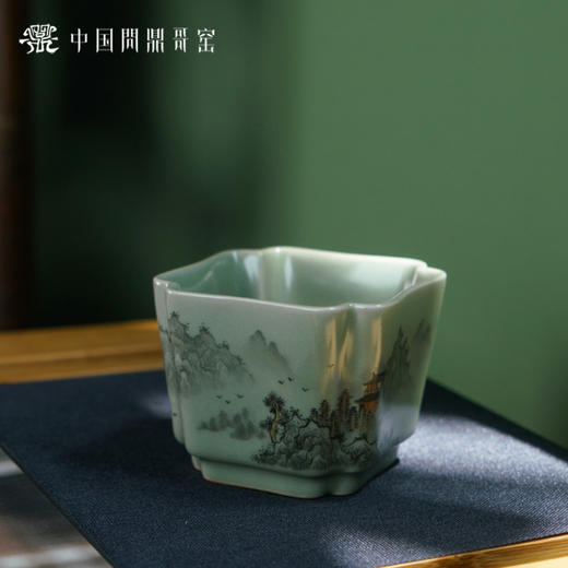 问鼎哥窑豆青四相杯（晓看山色）（缺货） 商品图1