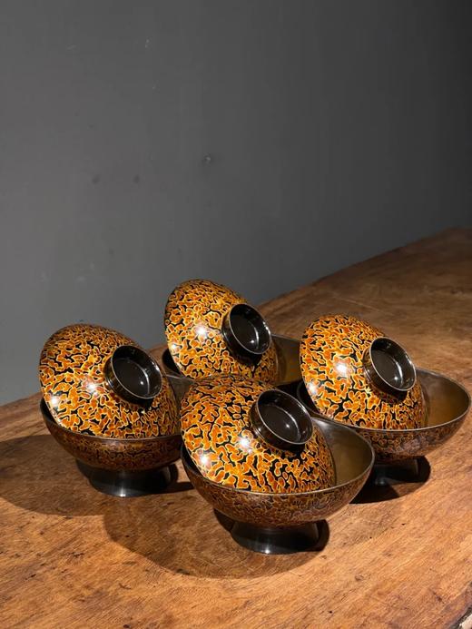 多彩菠萝漆盖碗四件套组，顺丰包邮 商品图0