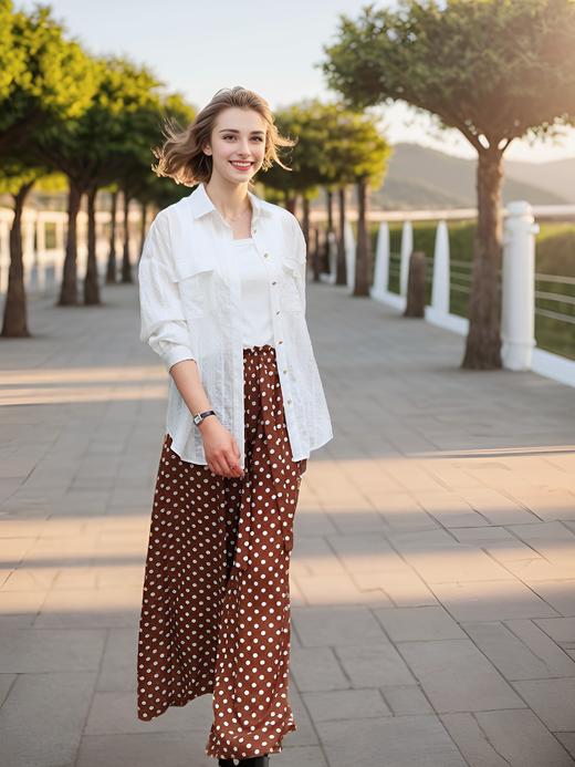 口袋腰系带宽松阔腿裤 商品图3