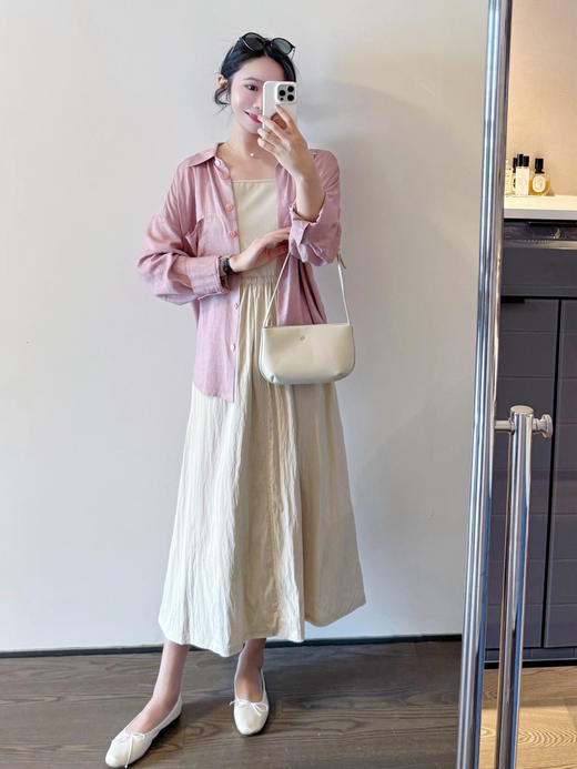 芍药衬衫 苏老板si服独特两穿版型设计天然亚麻轻薄衬衫 芍药粉 商品图1