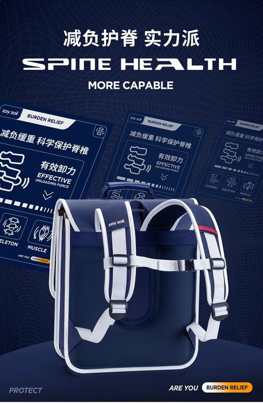 zoyzoi小学生书包🎒复古小方包 科学创新符合人体工学认证 轻挺护脊 美观实用 环保材料安全无异味 商品图10