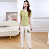 简约修身短袖时尚小衫，宽松休闲显瘦阔腿裤妈妈装两件套QYM-XYKL-48145-L 商品缩略图1
