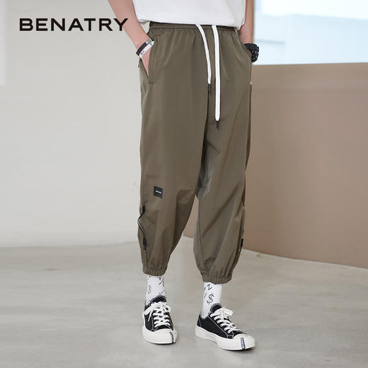 贝纳川男士夏季薄款休闲工装裤时尚潮帅气抽绳九分裤ECK235007 商品图2