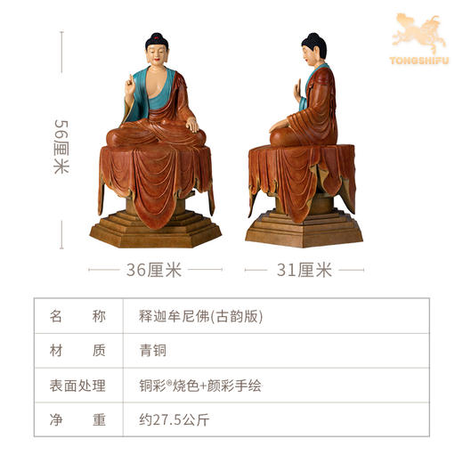 铜师傅《敦煌联名菩萨系列(古韵版)》文殊普贤菩萨 释迦牟尼佛 商品图5