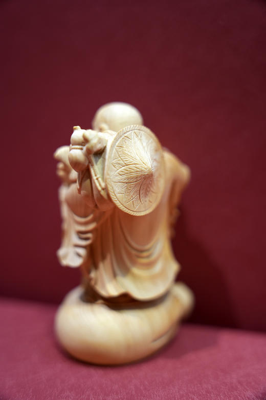 招财弥勒（手持如意）°黄杨木雕摆件 商品图7