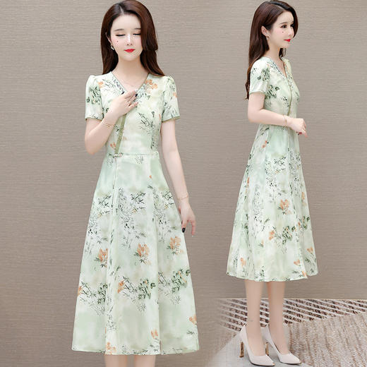 时尚改良，新中式连衣裙QYM-LRX-319683-Y 商品图1