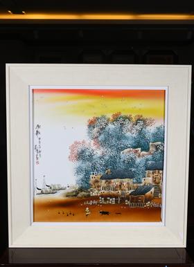 窑变渔歌瓷板