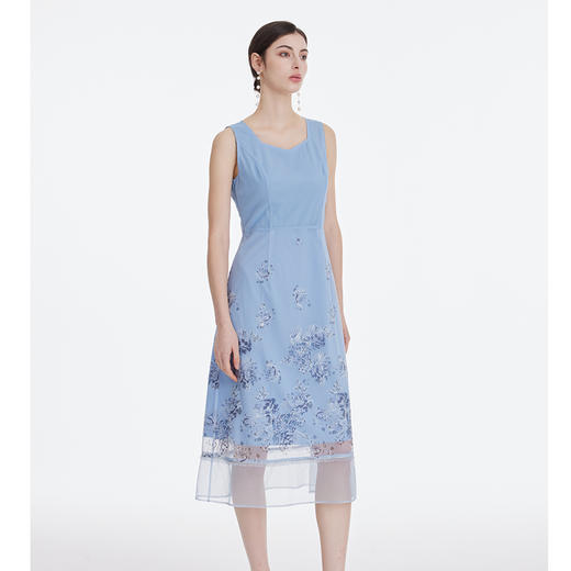 司歌背心连衣裙修身印花显瘦知性A891022X 商品图4