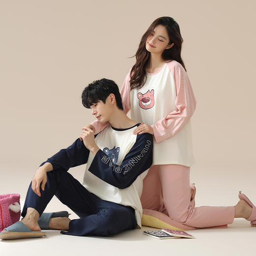 【轩尼小熊联名】自然醒恋爱熊夏季纯棉睡衣抗菌防螨可爱甜美卡通可外穿家居服JLM 商品图7