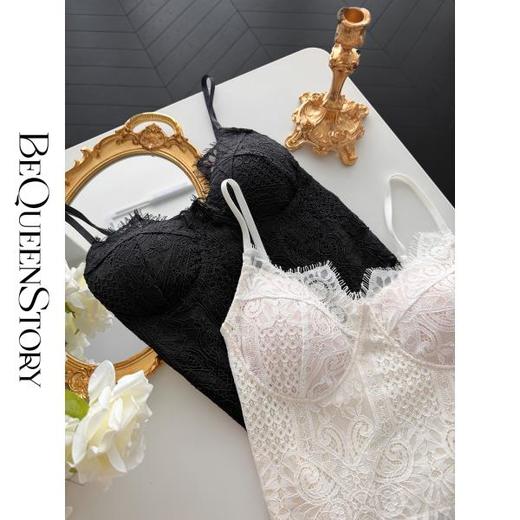 BeQueenStory【夏日微醺】性感气质修身精致蕾丝吊带上衣 商品图2