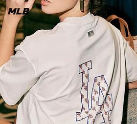 MLB男女情侣运动短袖老花大logo时尚休闲T恤23春夏新款3ATSM0233