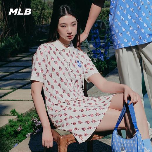 MLB女时尚满标长款翻领T恤短袖23年春夏新款3FOPM0233 商品图1