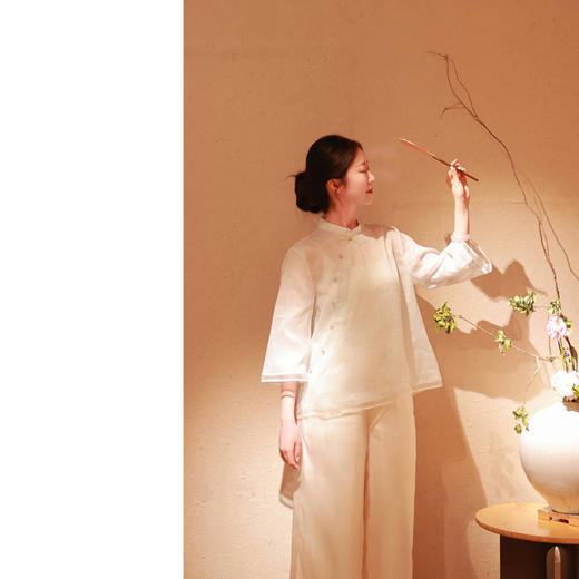 【抖音专属】水云间-斜襟小衫（24708624浅云） 商品图0