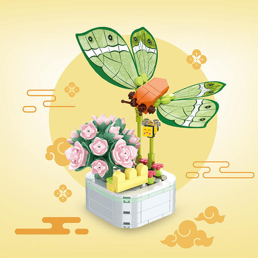 【2件5折】积木花束兼容乐高积木盆栽益智拼装昆虫蝴蝶造景摆件装饰礼品103F_HLY 商品图12