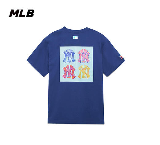 MLB男女情侣艺术印花logo运动撞色T恤百搭23春夏新款3ATSL0233 商品图8