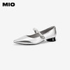 MIO米奥秋季气质尖头单鞋珍珠水钻搭扣低跟通勤玛丽珍鞋女M244440409 商品缩略图0