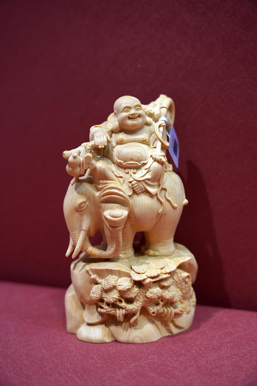 吉祥弥勒°黄杨木雕摆件 商品图0