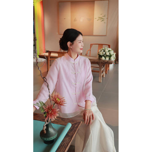 【抖音专属】立领小衫（24710503退红） 商品图8