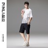 PINLI品立夏季新款刺绣宽松短袖T恤男士线条撞色百搭休闲上衣B242111109 商品缩略图1
