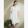 波西米亚文艺绣花连衣裙女2024夏季荷叶边立领花边小白裙V1140943 商品缩略图3