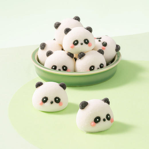 【可爱造型3D萌版熊猫棉花糖】3D萌版熊猫棉花糖软糖，轻咬一口口感细腻口感逼真，蛋糕装饰糖果网红卡通商用糖果零食解馋QQ 商品图5