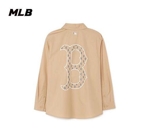 MLB男女情侣老花衬衫大LOGO休闲潮23春季新款3AWSM0131 商品图1