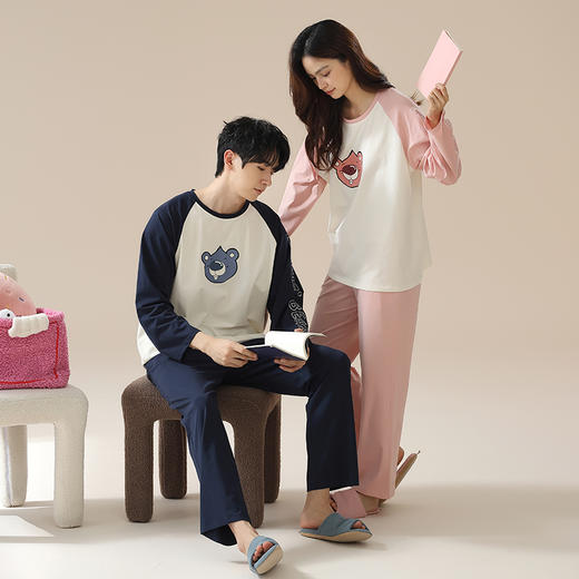 【轩尼小熊联名】自然醒恋爱熊夏季纯棉睡衣抗菌防螨可爱甜美卡通可外穿家居服JLM 商品图10