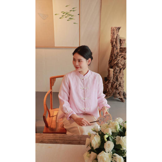 【抖音专属】立领小衫（24710503退红） 商品图5