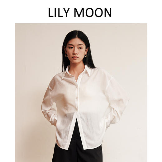 LILY MOON简约廓形醋酸长袖衬衫 商品图2