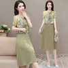 时尚两件套连衣裙，印花短袖外套+内搭无袖连衣裙QYM- LRX-822472-Y 商品缩略图1