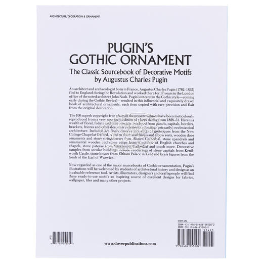 【中商原版】Pugin's Gothic Ornament 进口艺术 普金的哥特式装饰：100个盘子装饰图案的经典原始资料 Dover 商品图1