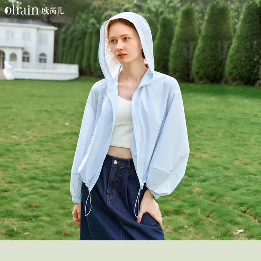 OLrain欧芮儿蓝色短外套女夏季2024年新款时尚休闲风减龄防晒上衣 商品图0