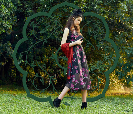 玫红色连衣裙3S6736 商品图6