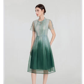 司歌国风渐变短袖连衣裙优雅新中式A891001X