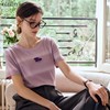 OLrain欧芮儿渐变短袖T恤女夏季2024年新款设计感正肩刺绣上衣 商品缩略图0