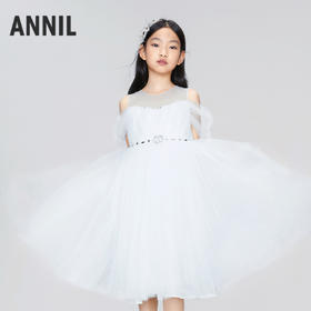 女童轻奢高定礼裙公主裙夏季BLUE新款安奈儿童装实体店同款AG423832