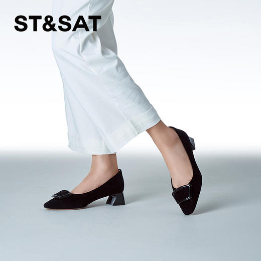 星期六简约方扣粗跟单鞋SSC1111580 商品图8