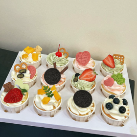 【纯动物奶油】春日出游必备森系纸杯蛋糕12个装