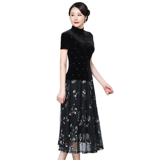 妈妈装蕾丝裙子套装MY5889 商品图2