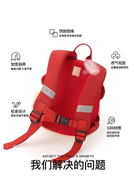 zoyzoi儿童书包🎒幼儿园女孩男孩宝宝双肩女童包包 外出小背包可爱包包  轻盈无压力宝宝背一天都不累！科学减重背负，小孩收纳轻松！ 商品图4
