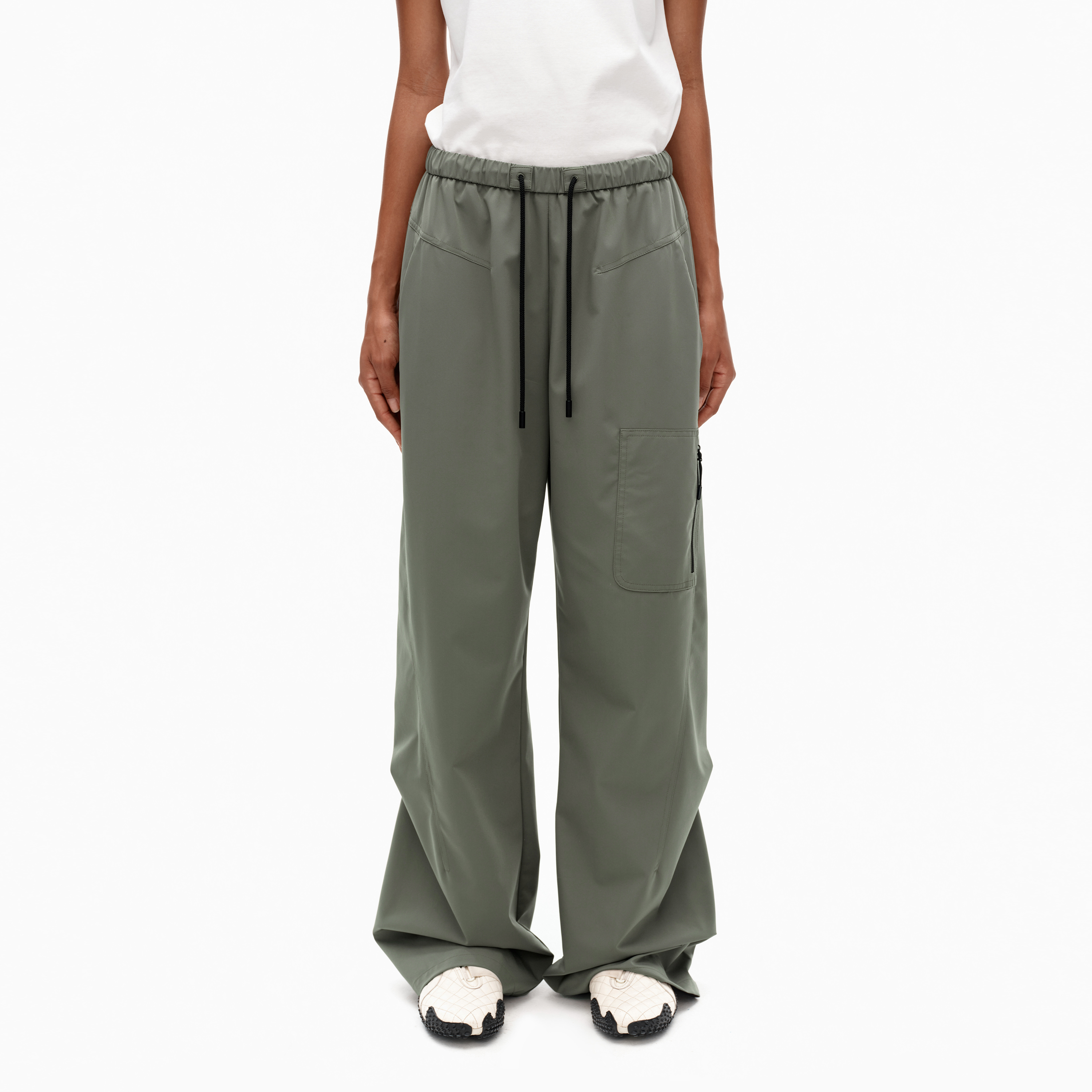 NUTH多口袋松紧腰运动裤宽松直筒百搭休闲裤女