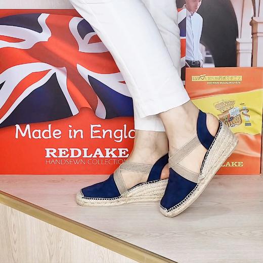 限时特价——西班牙原产手工制作时尚轻便超舒适女款草编鞋 311A-深海蓝色 商品图6