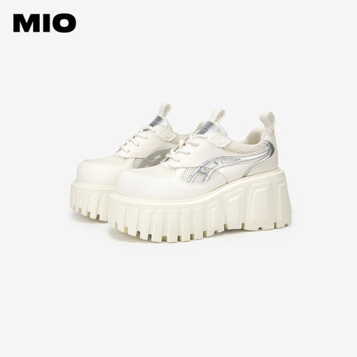 MIO米奥秋季圆头超高跟休闲鞋城市运动风琴鞋舒适厚底女鞋M244563205 商品图3