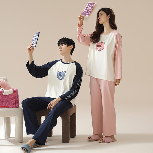 【轩尼小熊联名】自然醒恋爱熊夏季纯棉睡衣抗菌防螨可爱甜美卡通可外穿家居服JLM 商品图8