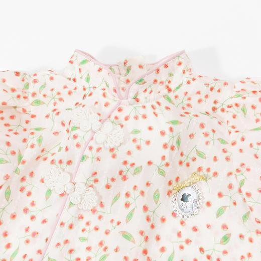 迪士尼【国潮&旗袍风】女童旗袍裙连衣裙夏季款轻薄透气满印格纹淑女裙232DQ0234 商品图4