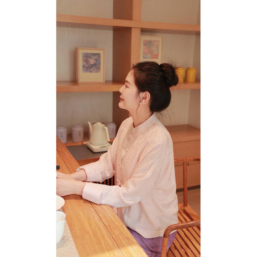 抖音专属】小重山-中式小衫（23710162B杏花色） 商品图2